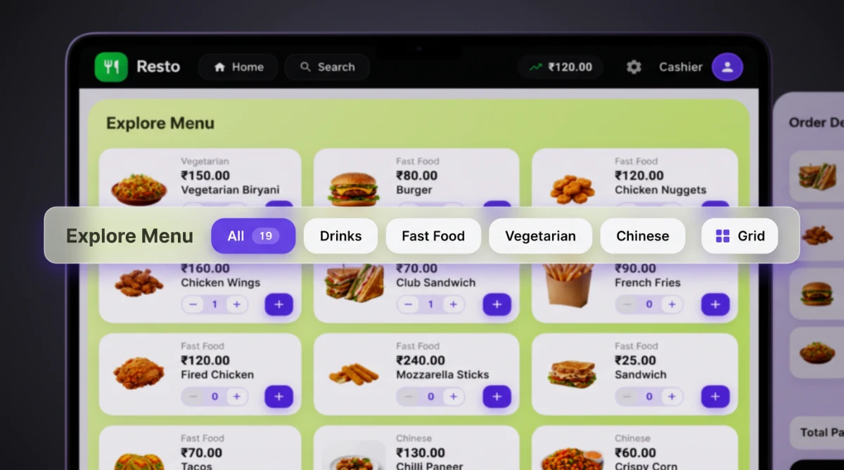 Full billing counter view